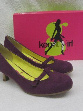 NEW Kensie Girl RASPBERRY Purple Suede Shoes Sz 6 - Small Heel Round Toe in BOX